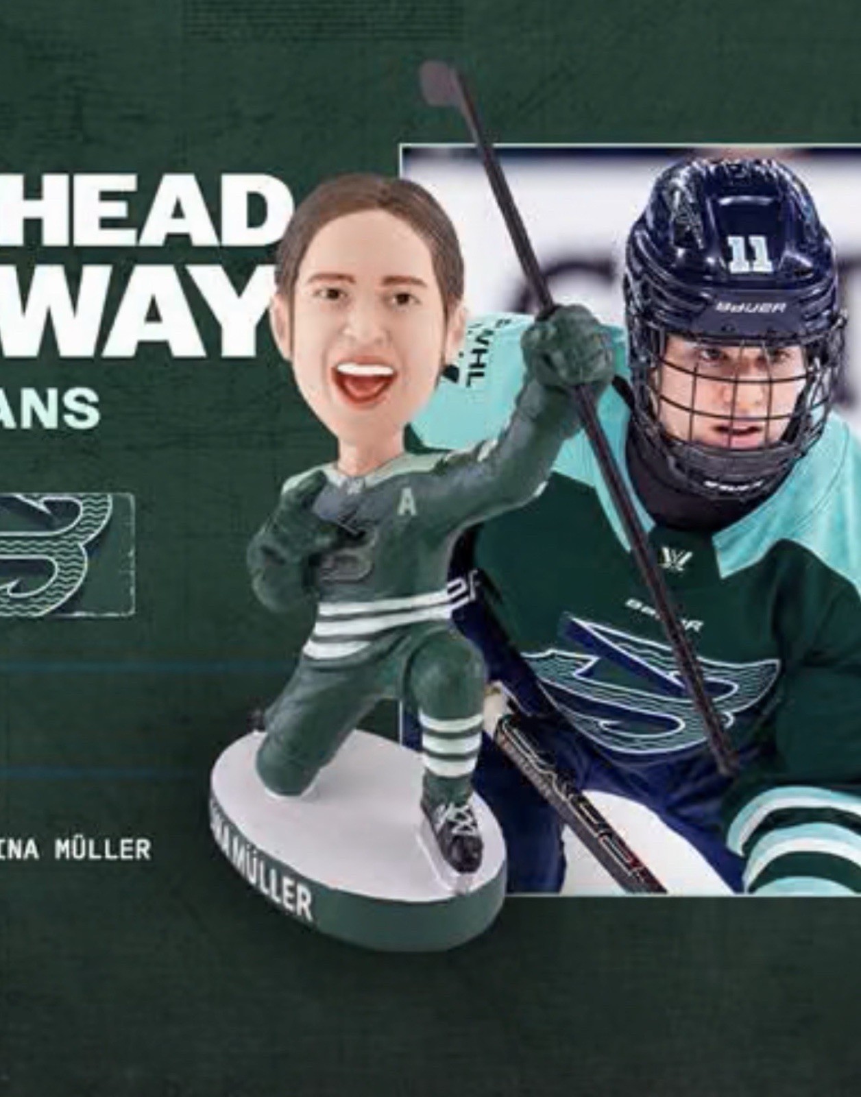 2026 Alina Muller Bobblehead PWHL Boston Fleet Team Women Olympics SGA Müller