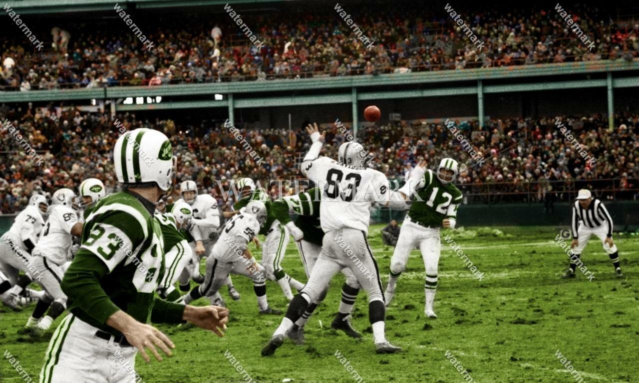 BN371 Joe Namath & Ben Davidson Jets Raiders 8x10 11x14 16x20 Colorized Photo