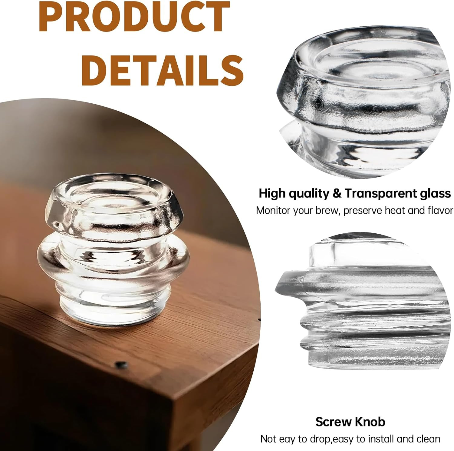 Coffee Percolator Glass Top Replacement for Coletti, Coleman, Gsi, Eurolux, Stan