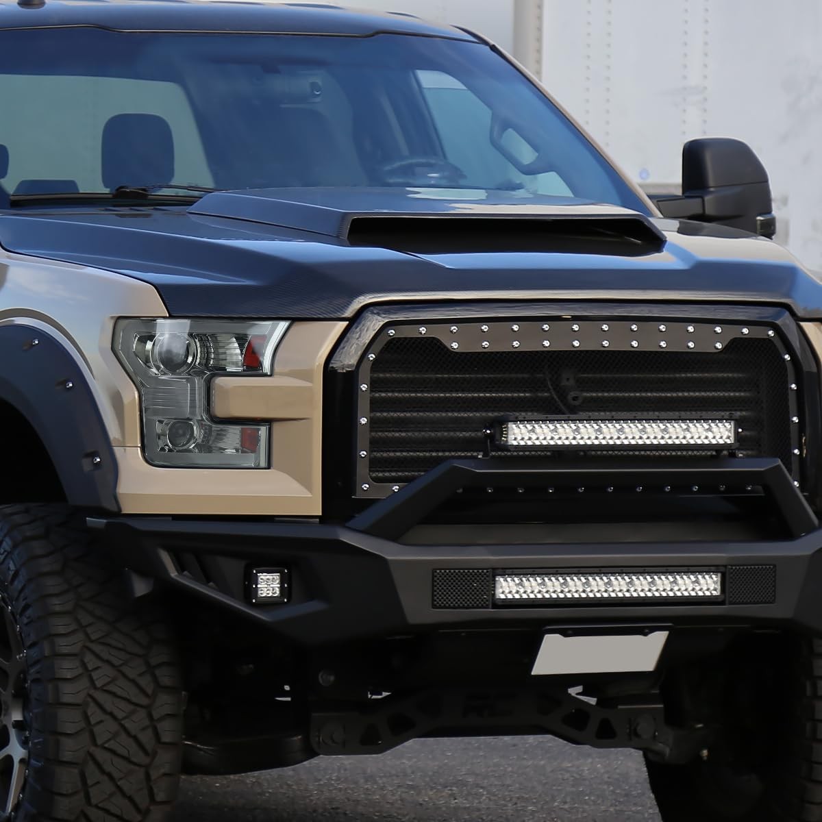 2015-2017 F150 Dual Projector Headlight LED DRL Switchback Sequential Turn Smoke
