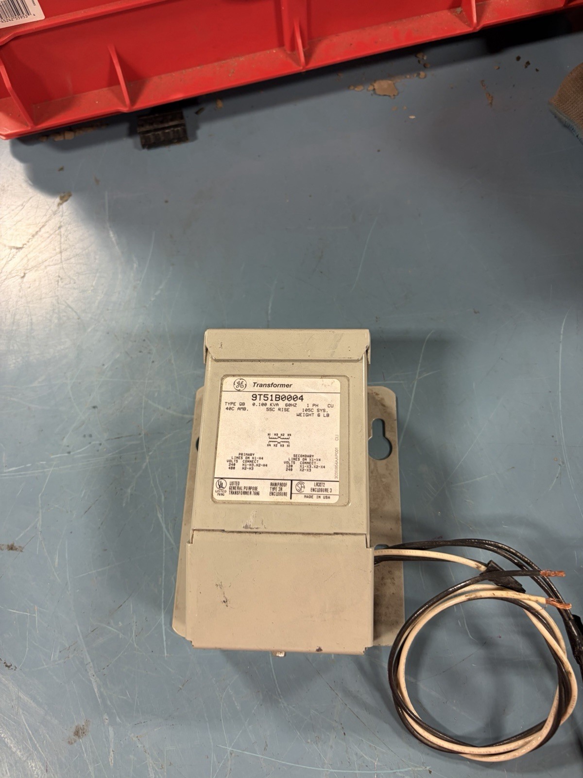 GE 9T51B0004 TYPE QB .100 KVA 60 HZ 1P TRANSFORMER USED