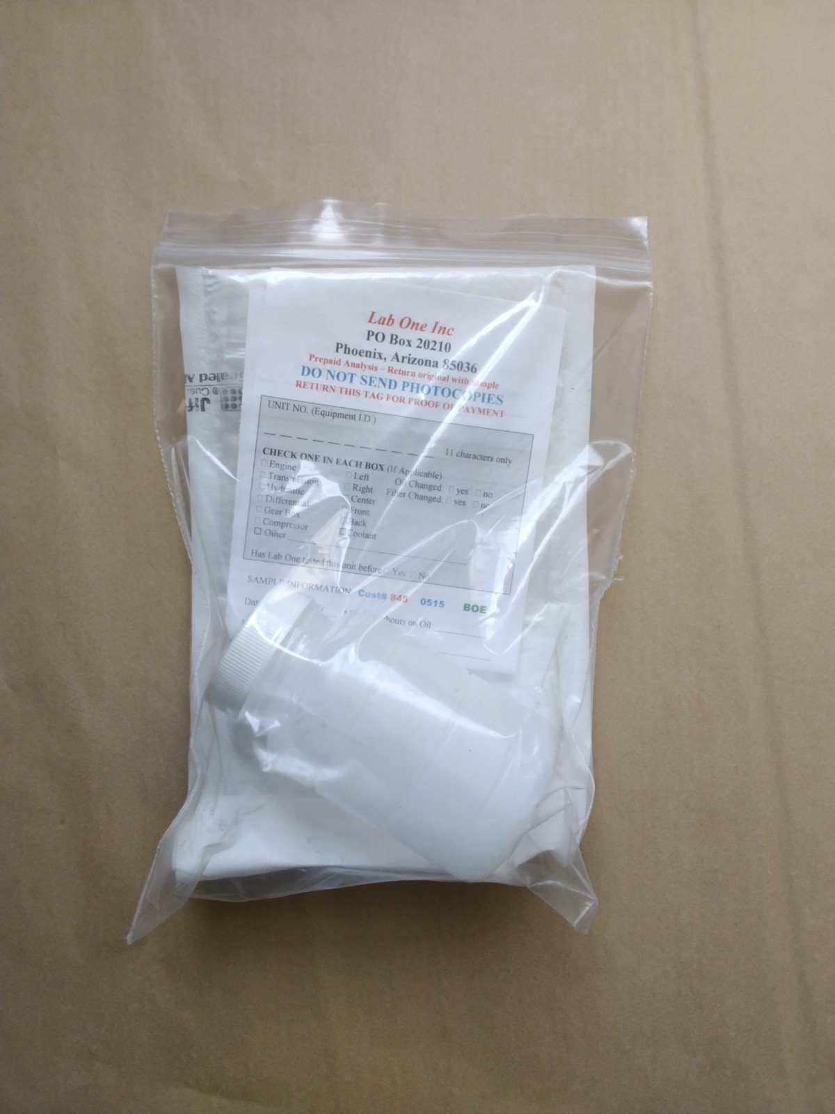 Label One Inc  Fluid Analysis Test Kit