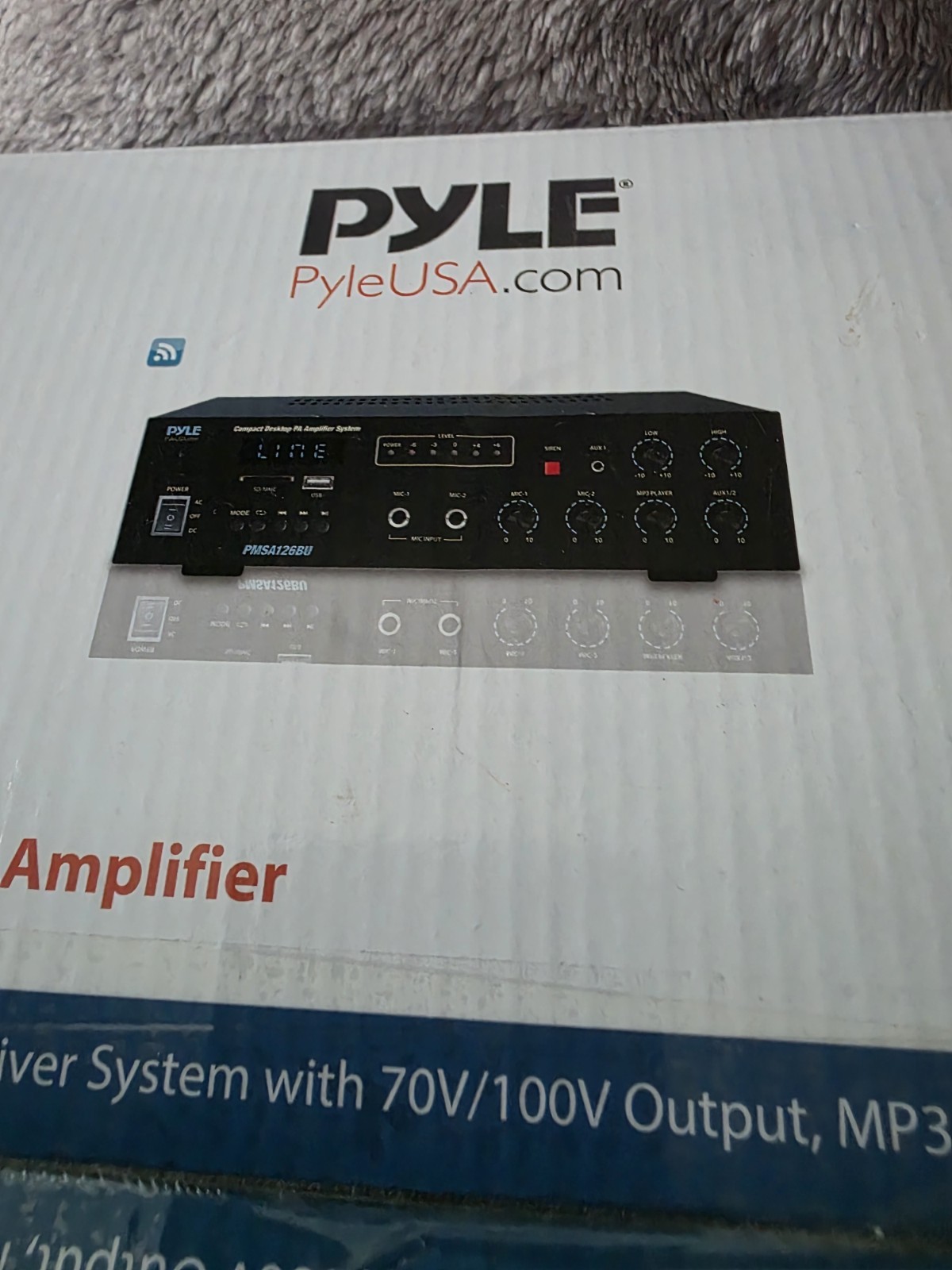 Pyle PMSA126BU Wireless BT Public Address Amplifier 500W Bluetooth FM USB/SD