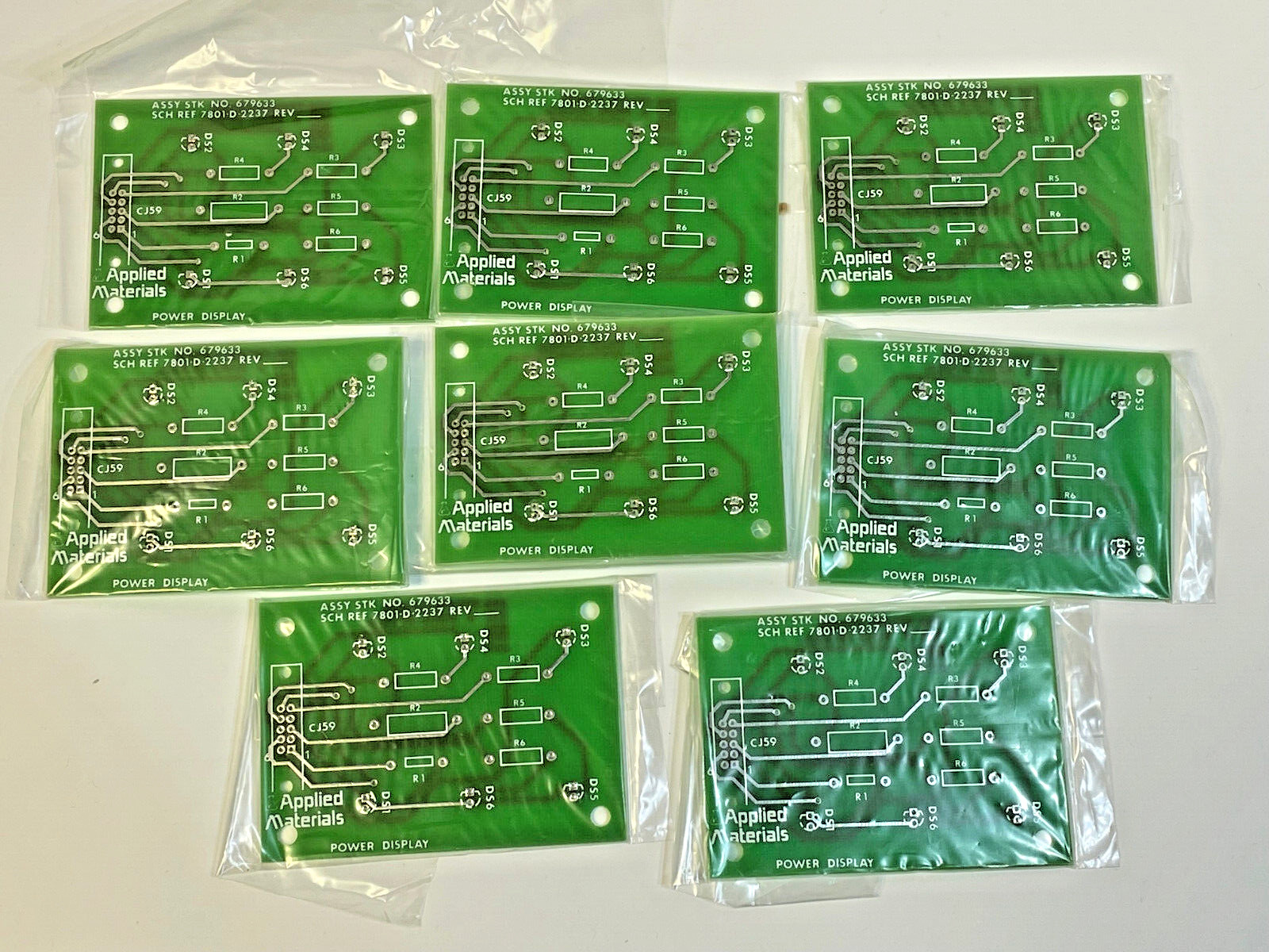 Lot of 8 Each AMAT Applied Materials 679633 Power Display Board Unpopulated