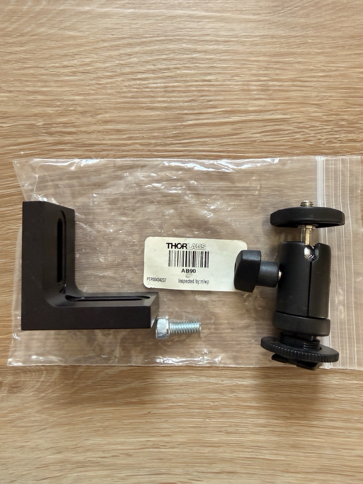 Thorlabs AB90 90° Angle Bracket bundled with a mini ball head camera mount