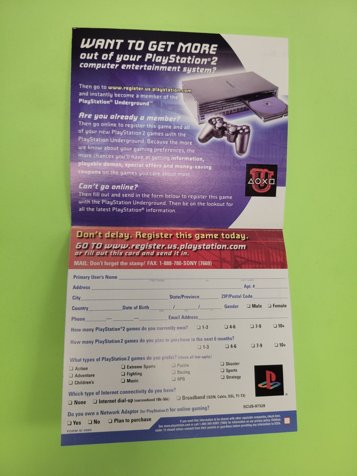 PlayStation underground insert Scus-97328