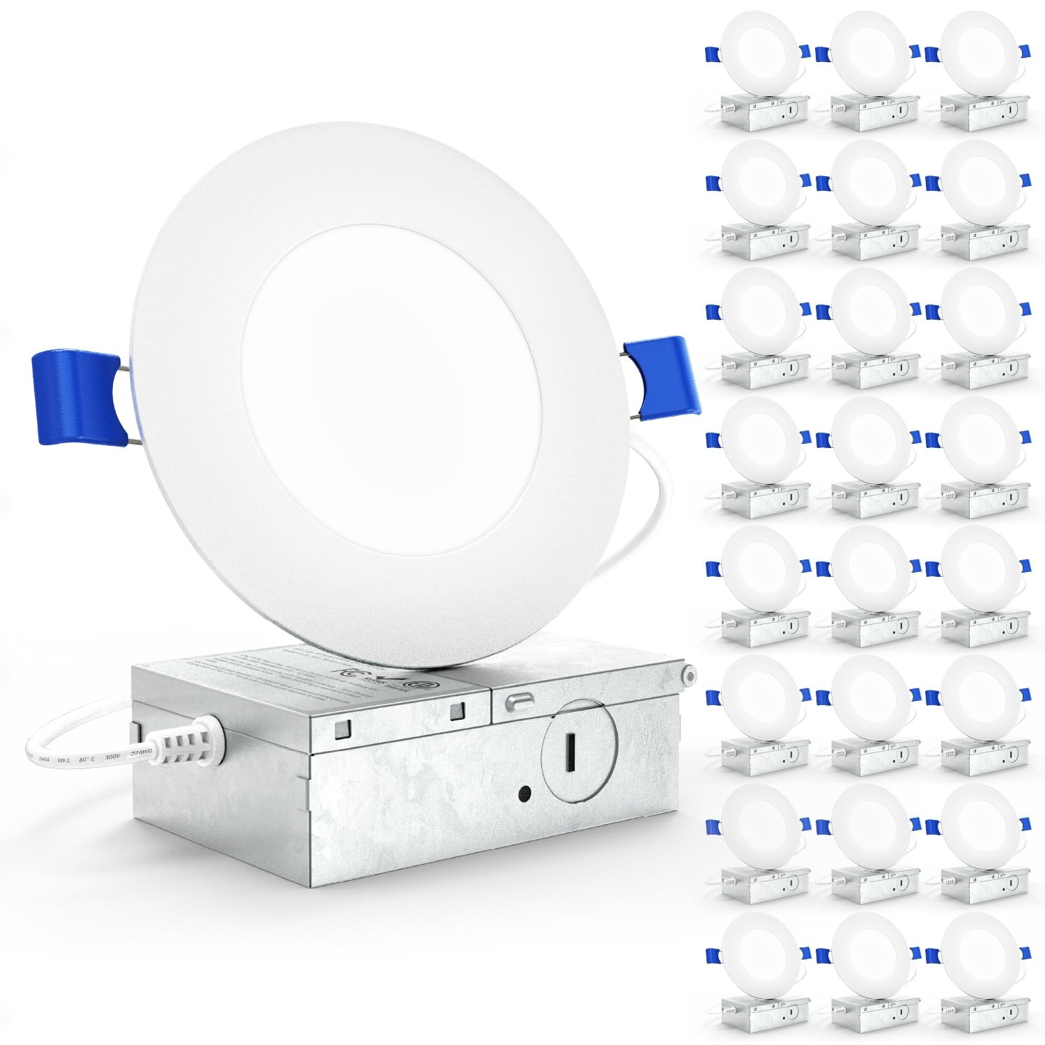 Sunco 24 Pack 4 Inch Ultra Thin LED Recessed Ceiling 4 5k, White 5k
