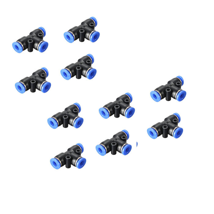 10X 5/32" OD Tube T 3 way Pneumatic Fitting Push To Connect Air Fitting