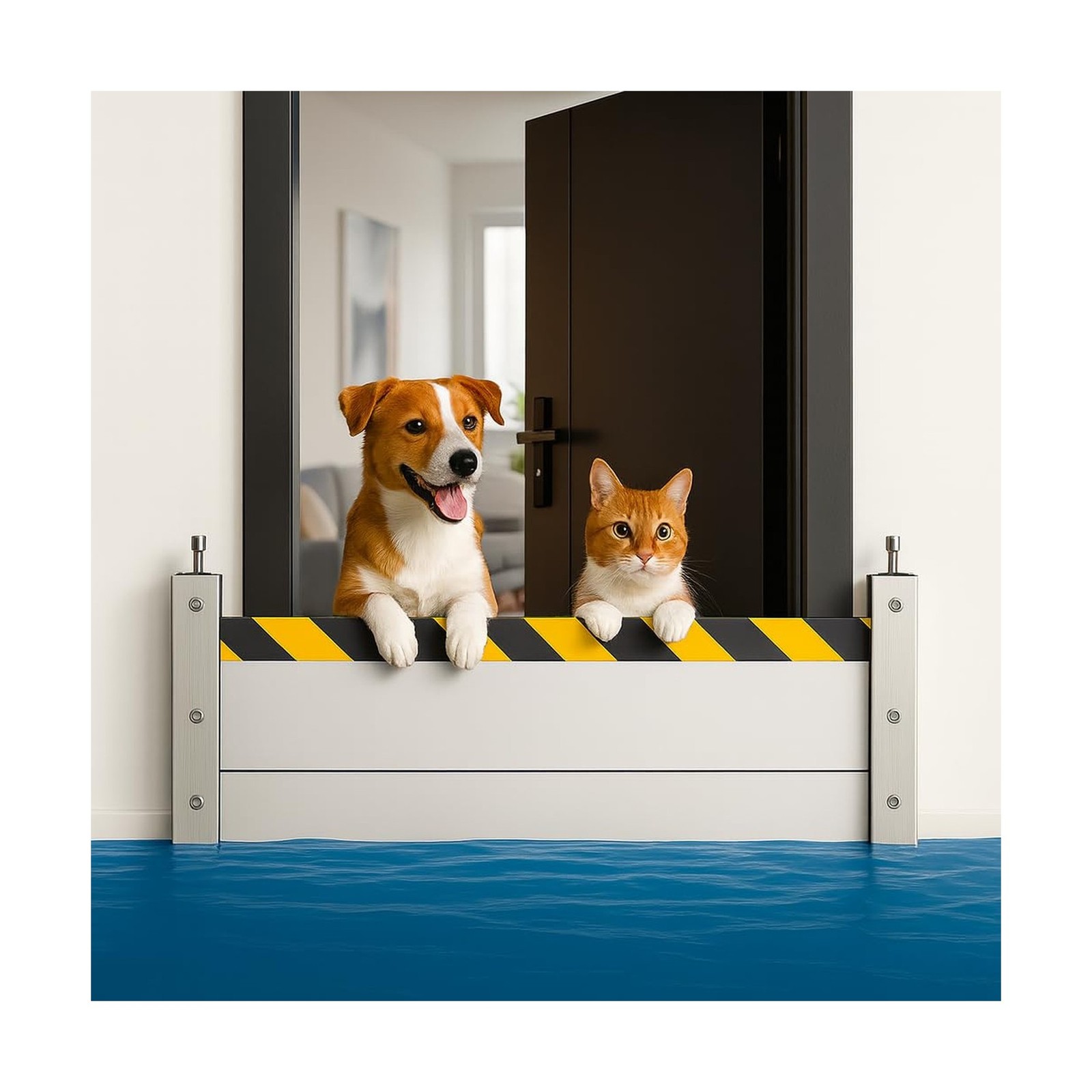 Heavy Duty Aluminum Flood Barrier, Upgraded Thickened Reusable Water Barrier,...