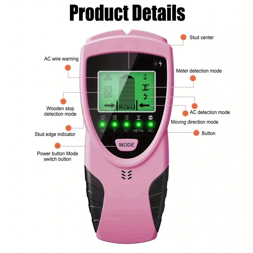 5-In-1 Wall Wood Current Detector Center Finding Digital Stud Sensor V3C37393