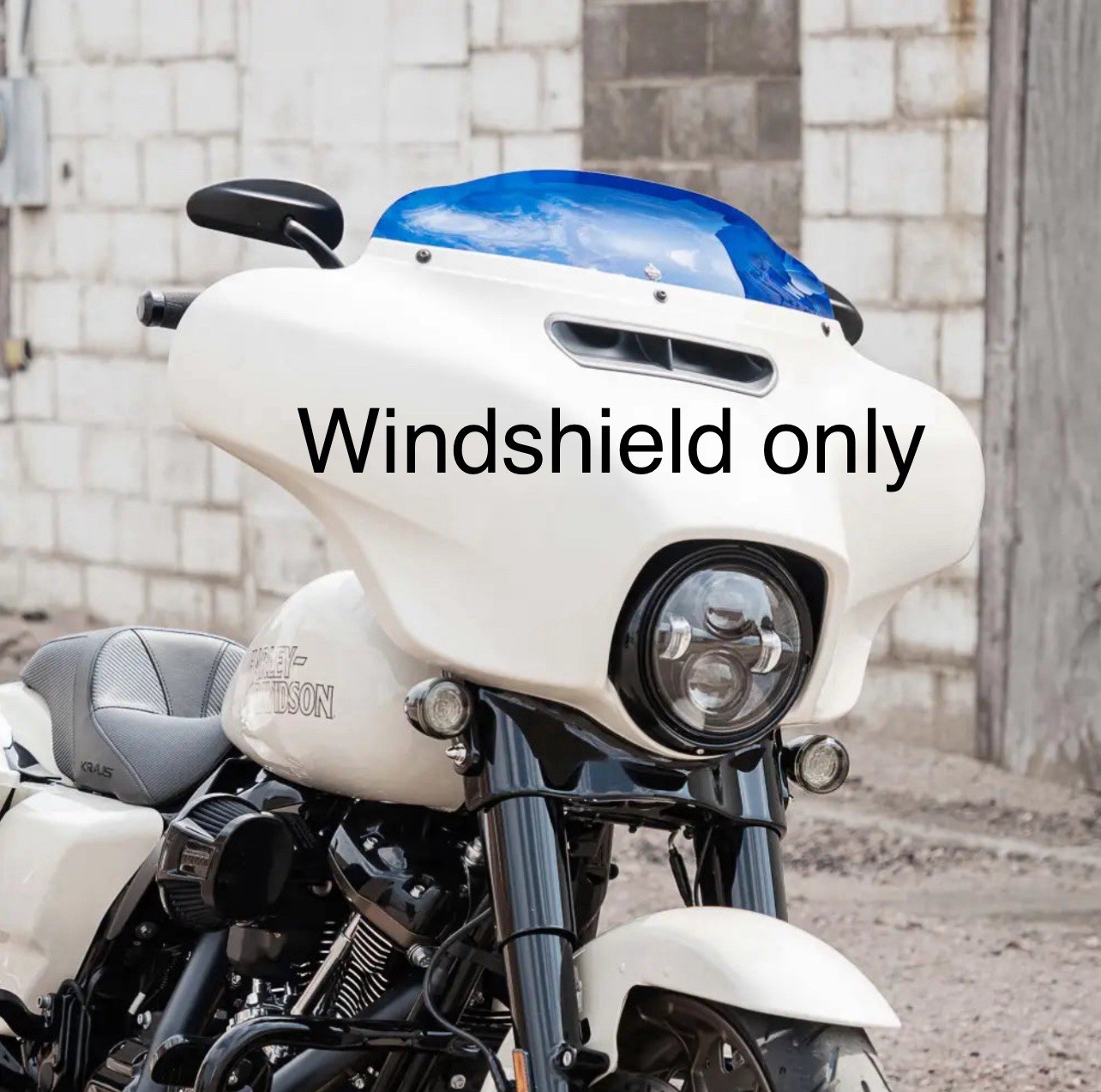 KLOCK WERKS Kolor Flare Sport Windshield 4" Blue FLH KWW-01-0679 Harley 2014+