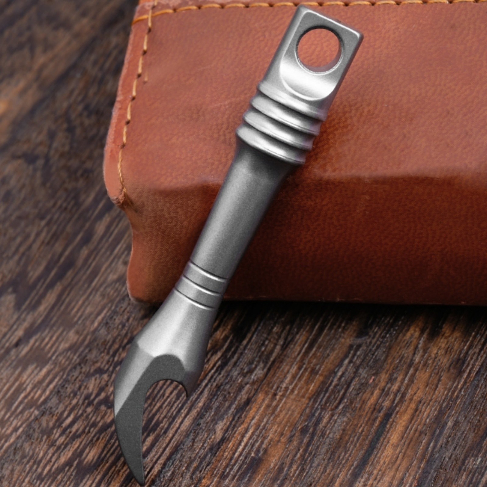Titanium Alloy EDC Mini Pry Bar Bottle Opener Keychain Tool Lightweight Portable