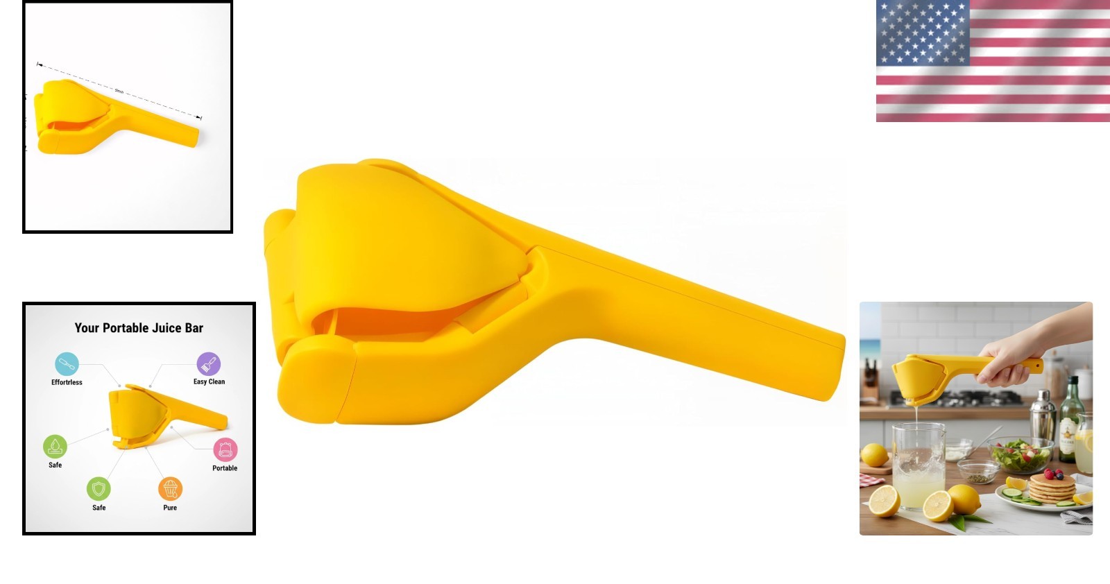 Effortless Lemon Squeezer Juicer with Built-In Strainer for Maximum Juice