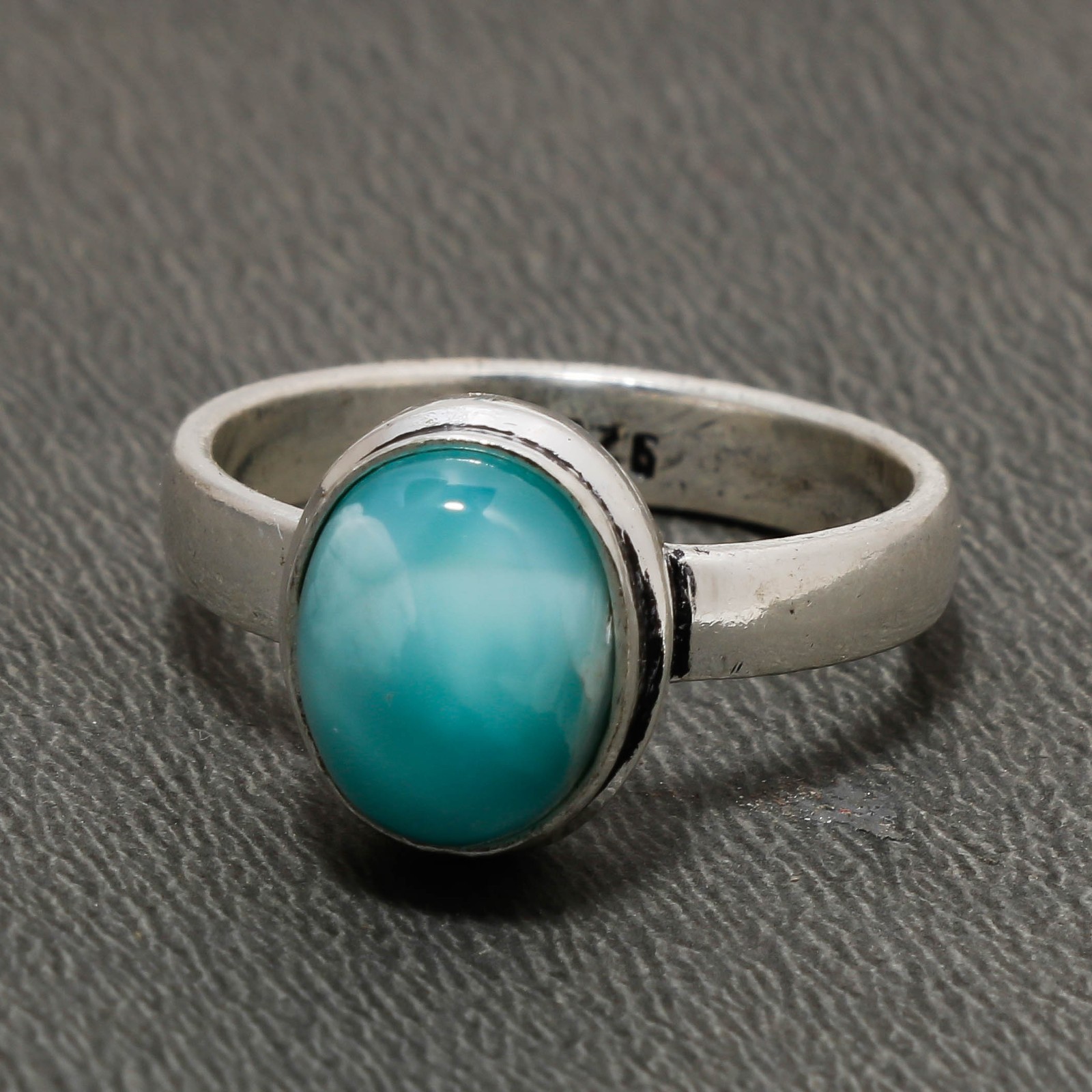 Larimar Boho Ring Handmade Solid 925 Silver Statement Dainty Ring All Size SR772