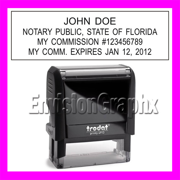 Custom Official NOTARY PUBLIC FLORIDA Self Inking Rubber Stamp T4913 Black