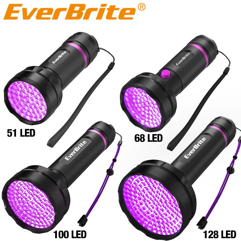 EverBrite LED Blacklight Flashlight UV Flashlight 395nm Ultraviolet Detector NEW