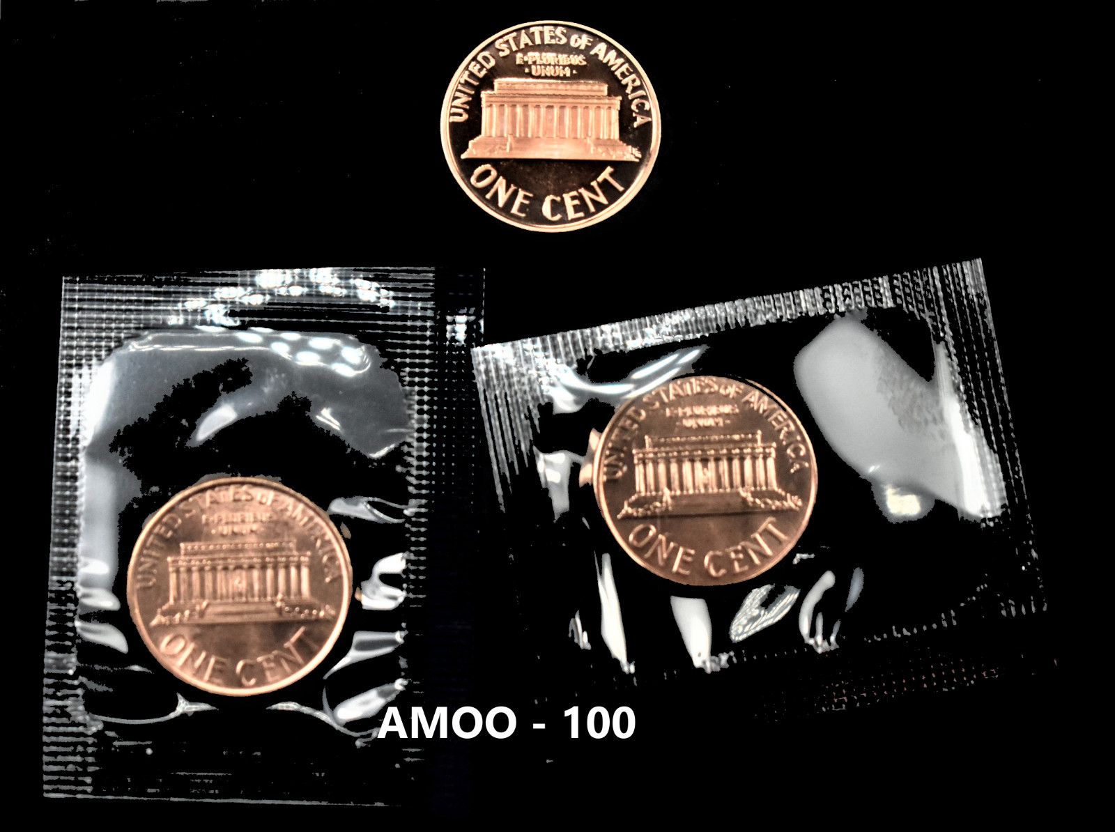 1997 P D S - Proof & 2 Uncirculated Lincoln Cent Penny Memorial 3 coin set