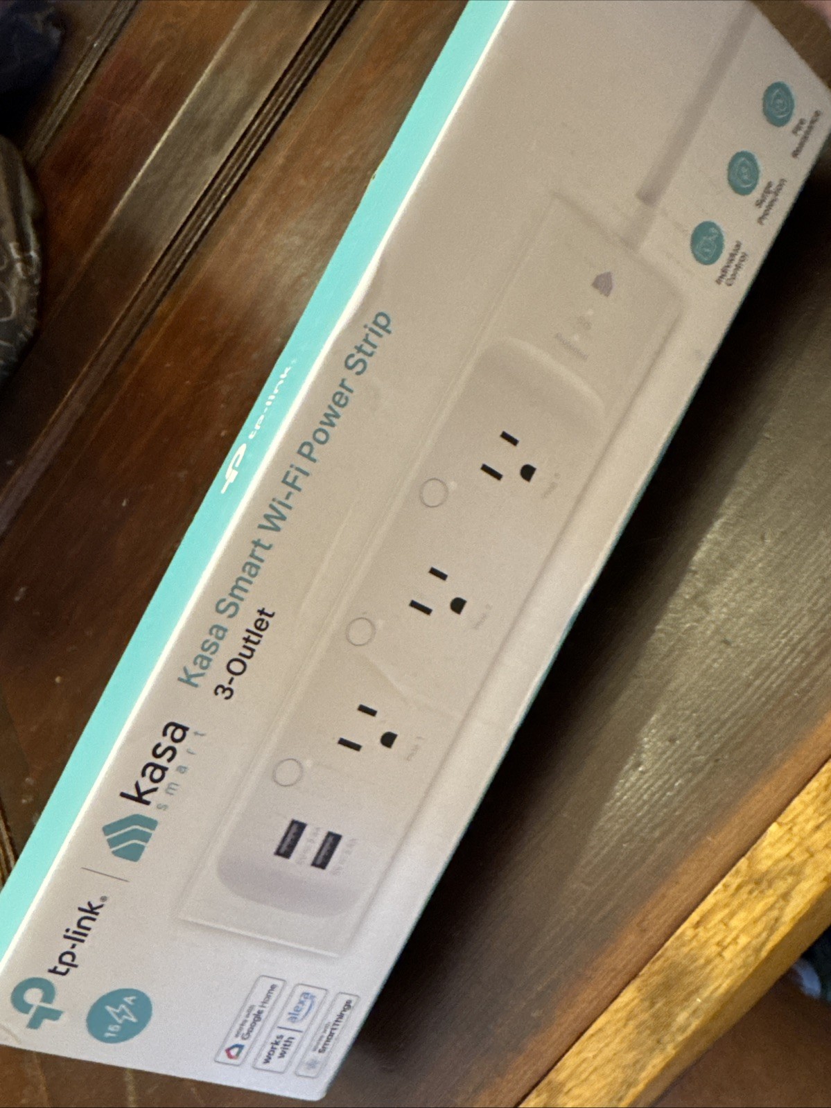 TP-Link Kasa Smart Wi-Fi Power Strip 3-Outlets, Alexa/Google Compatible, KP303