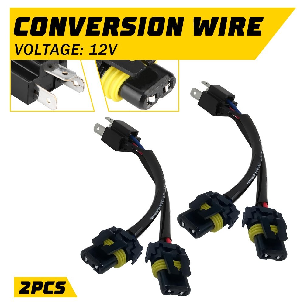 Conversion Wire H6054 to 9005 9006 Two Harness Head Light Bulb Adapter Socket EH