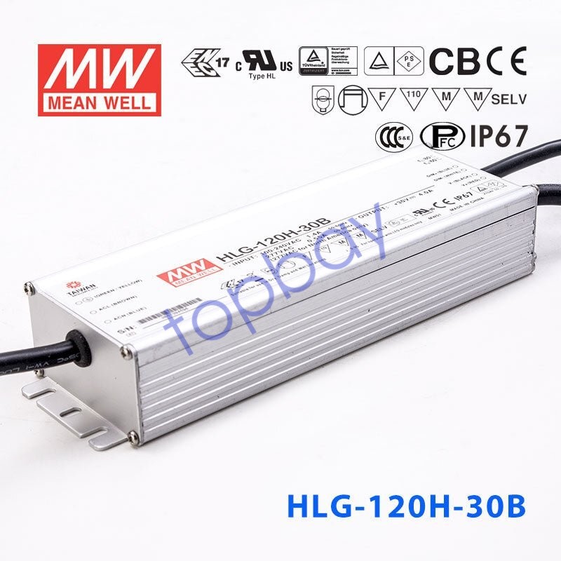 Mean Well HLG-120H-30AB Power Supply 120W 30V - Adjustable and Dimmable