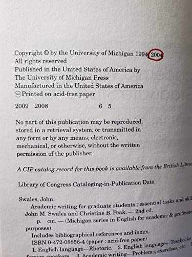 Academic Writing for Graduate - Paperback, by Swales John M.; - Very Good