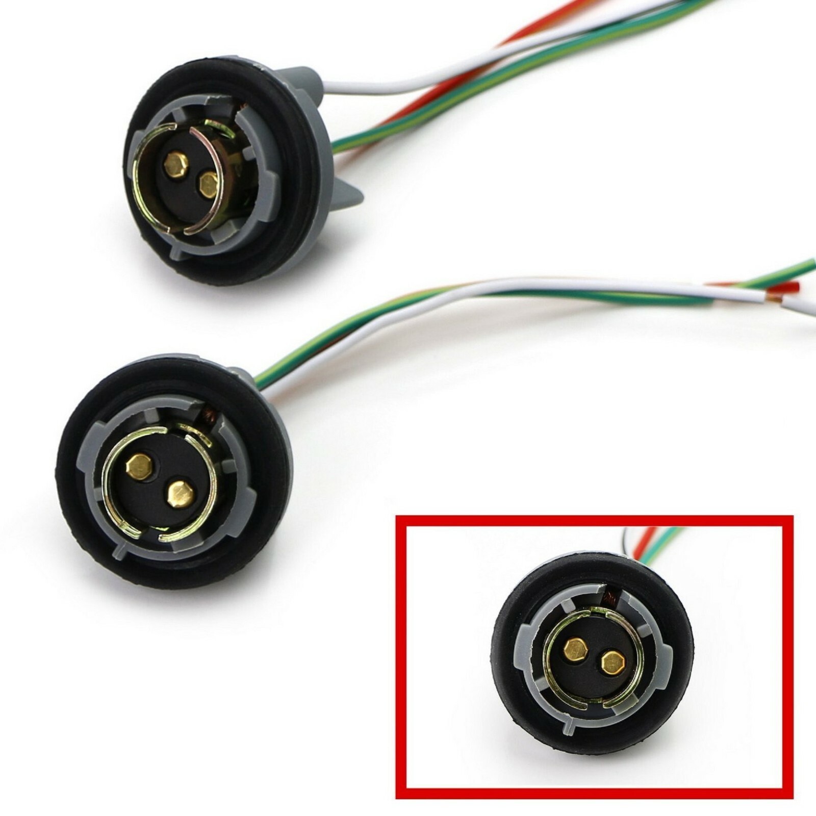 Universal Pigtail Wire Female Socket 1157 U Two Harness Back Up Reverse Lamp OE