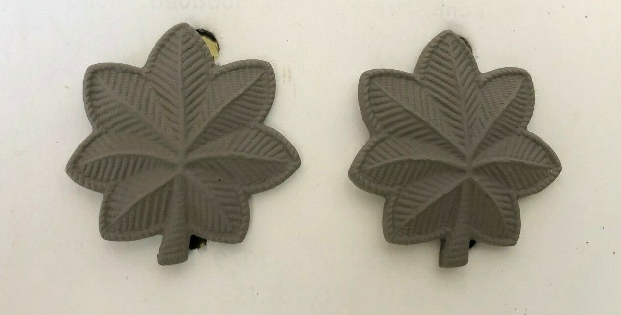 2-Pair(4) MAJOR RANK SUBDUED INSIGNIA-AUTHENTIC UNISSUED-VIETNAM-KUWAIT-GULF WAR