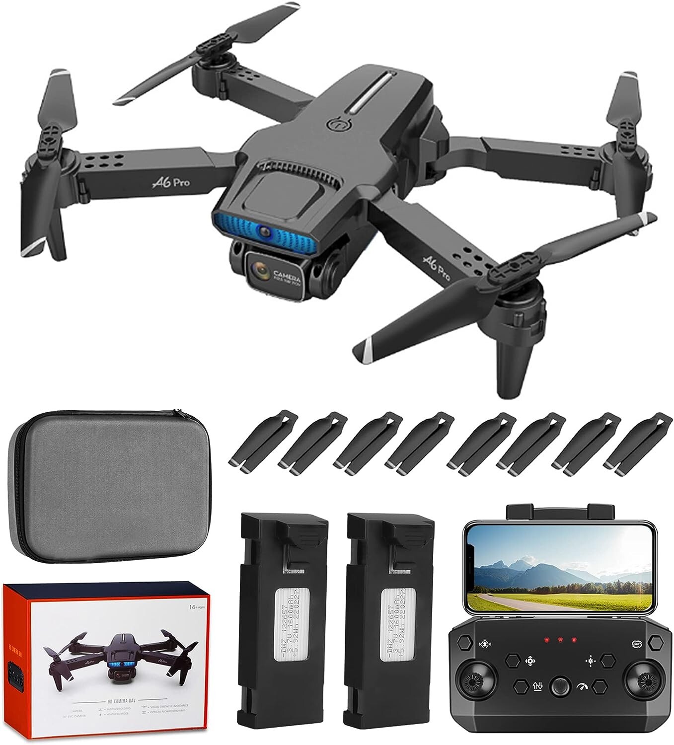 Drone with Camera for Adults Foldable RC Quadcopter with App Control Auto Return
