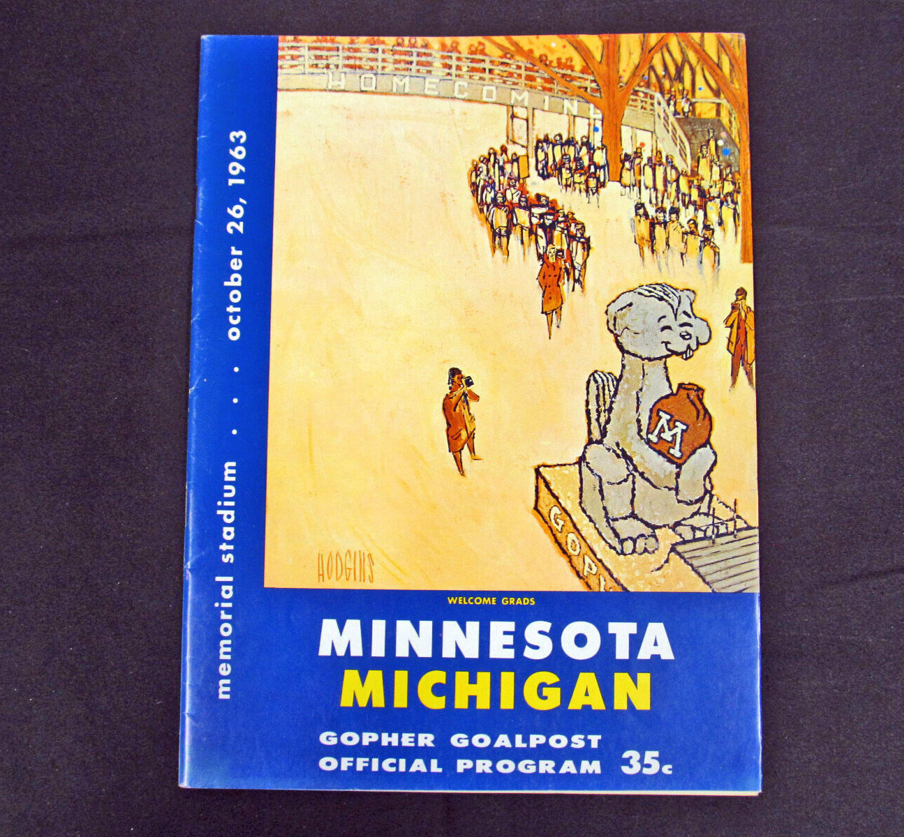 Minnesota vs. Michigan Football Program 10/26/1963 Memorial Stadium