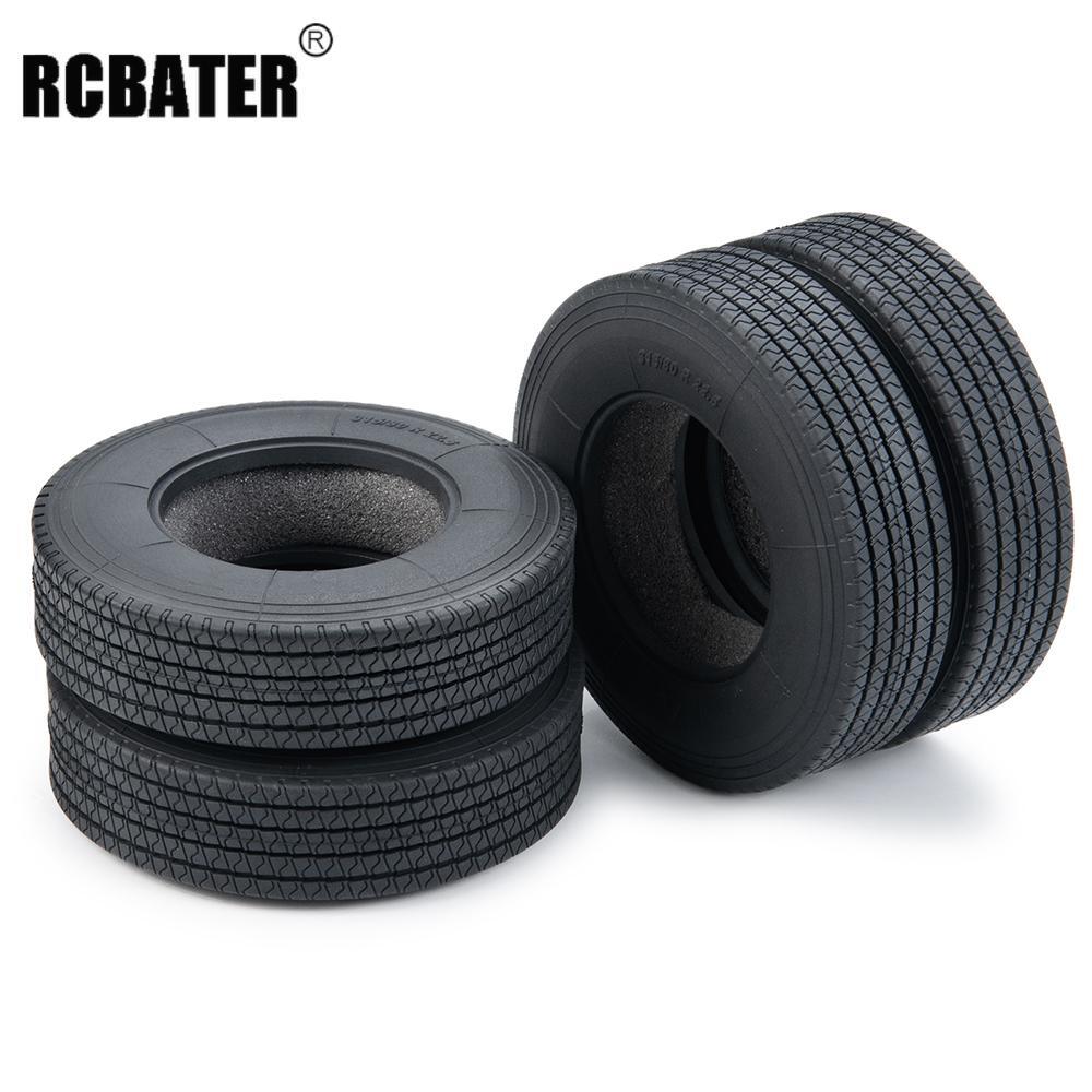 RCBATER 1/14 RC Rubber Tires 22/25mm For Tamiya Tractor Truck Trailer Car Toy US