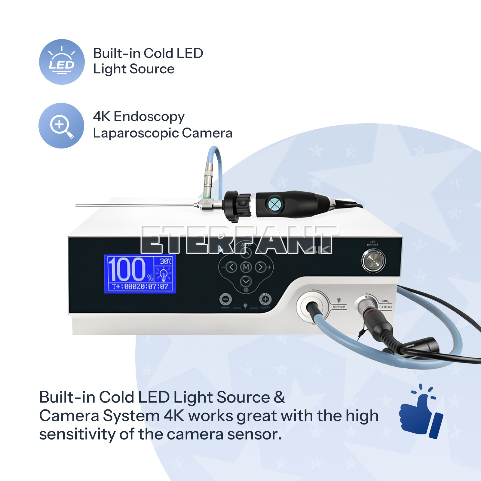 4K UHD ENT Integrated Endoscope Camera with LED light Laparoscopic Camera