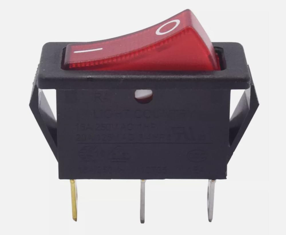 Light Country R4 Red Rocker Switch 16A 250VAC 20A 125VAC 3 Pin 2 Position 1 PC