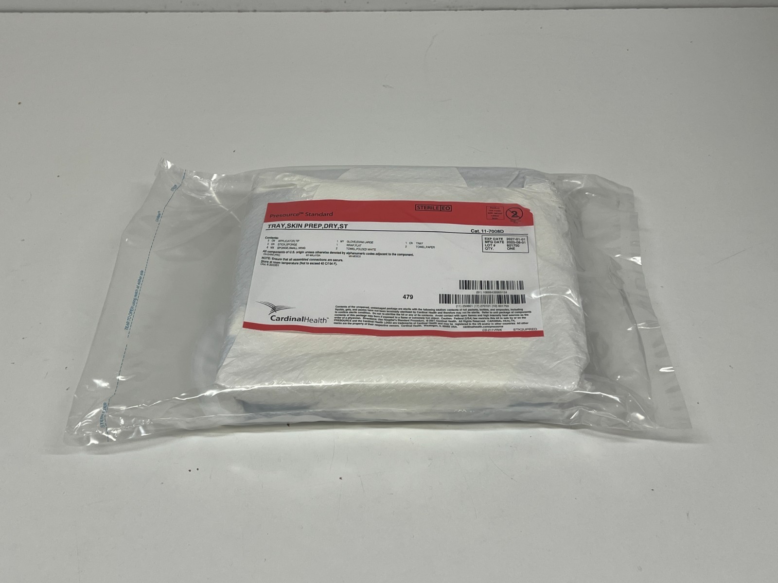 CARDINAL  Tray Skin Prep Dry ST 11-7008D Exp.2027-01 (*EE12)
