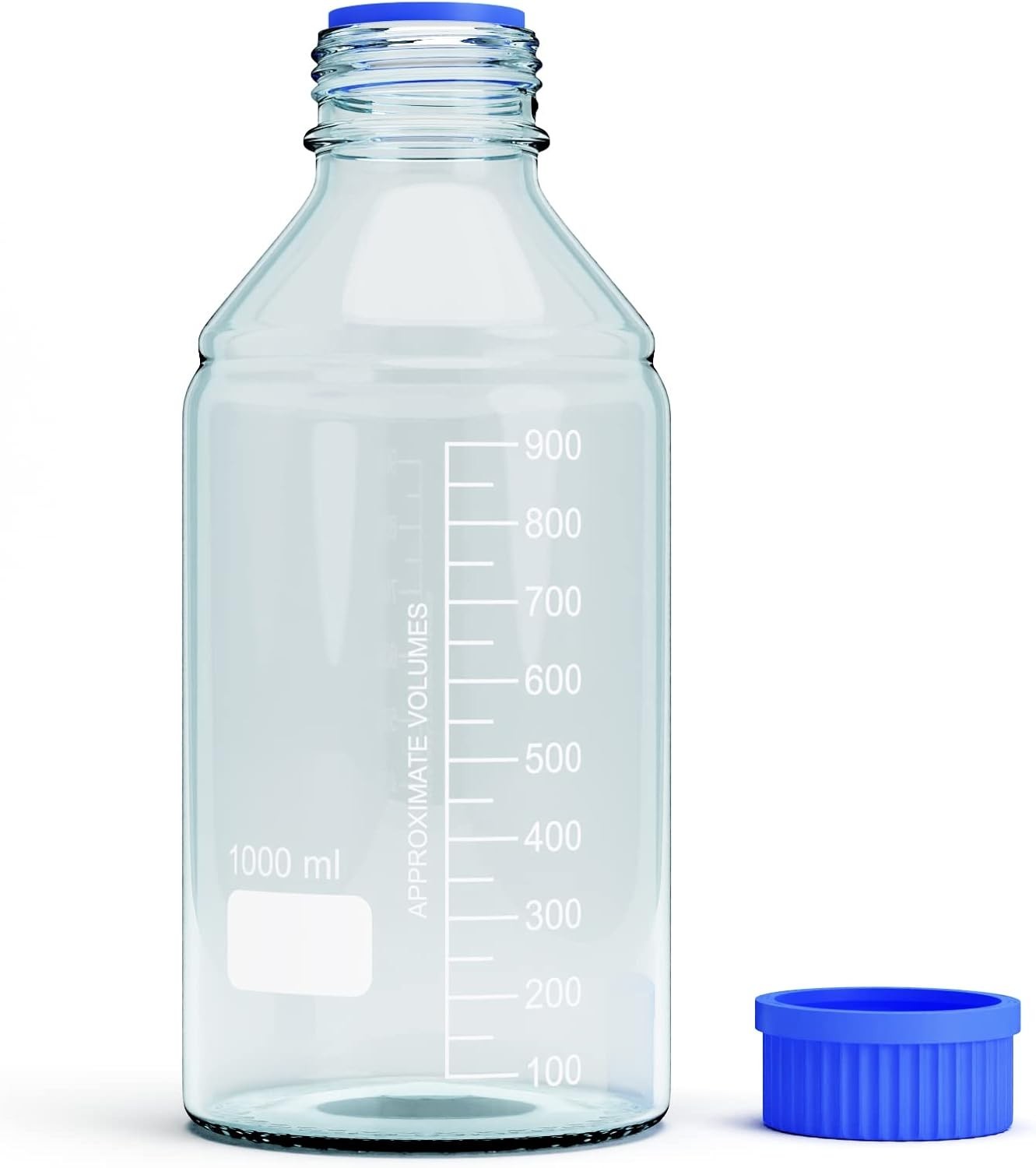 1000ml Storage Glass Bottles – 2pcs Round Media Storage Bottle – Borosilicate...