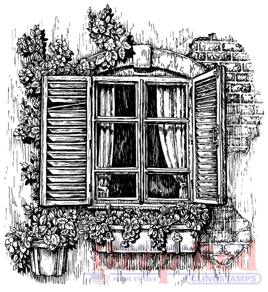 Deep Red Stamps Window Planter Rubber Cling Stamps