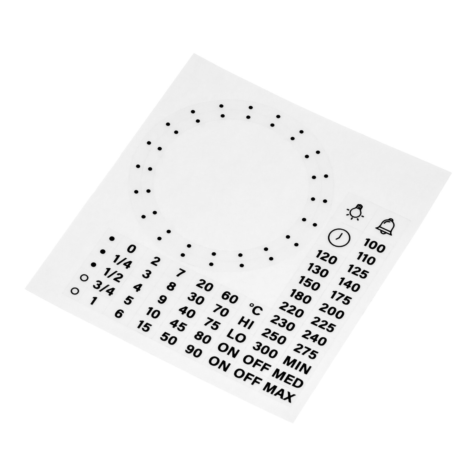 62pcs 2 Size Dial Separate Oven Temperature Temp Timer Knob Stove Sticker Label