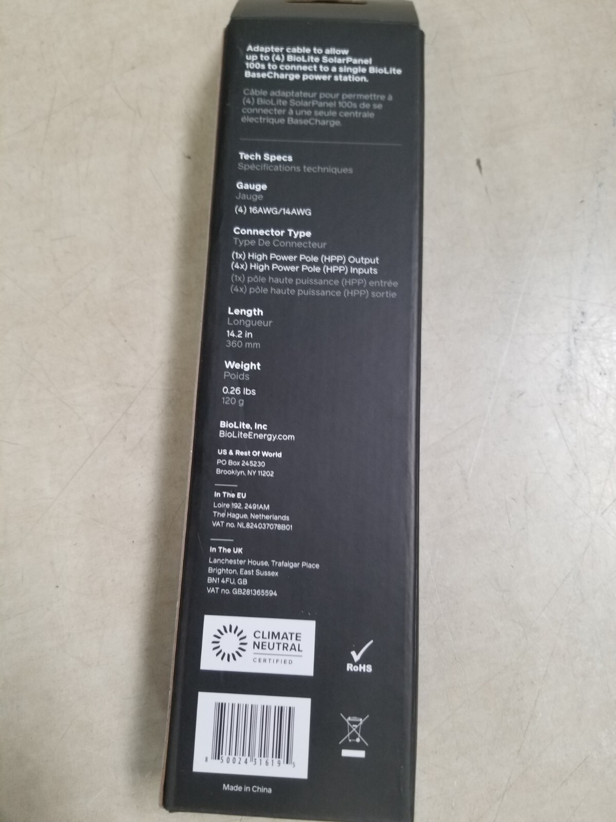 BioLite 4x1 Solar Chaining Cable ACA0103