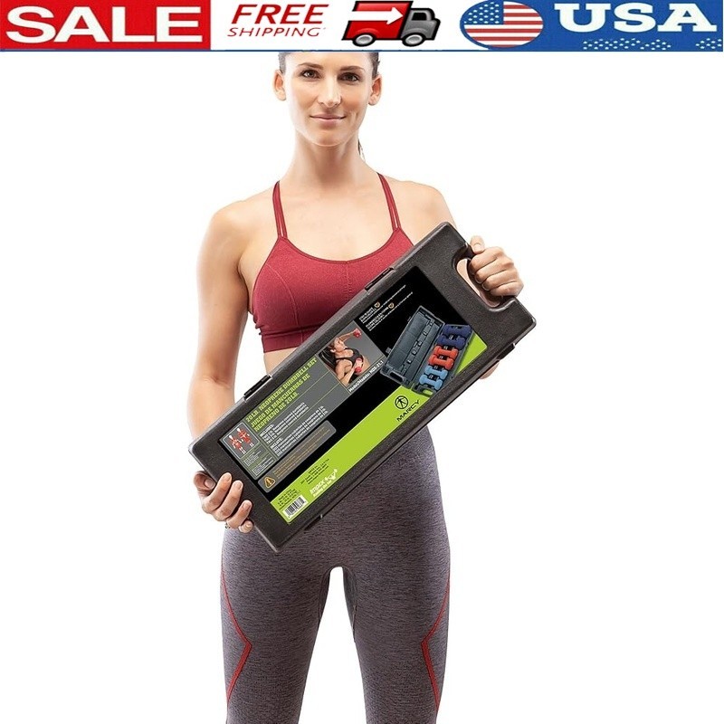Neoprene Dumbbell Set Non-Slip Handles Compact Carrying Case 2lb 3lb 5lb Weights