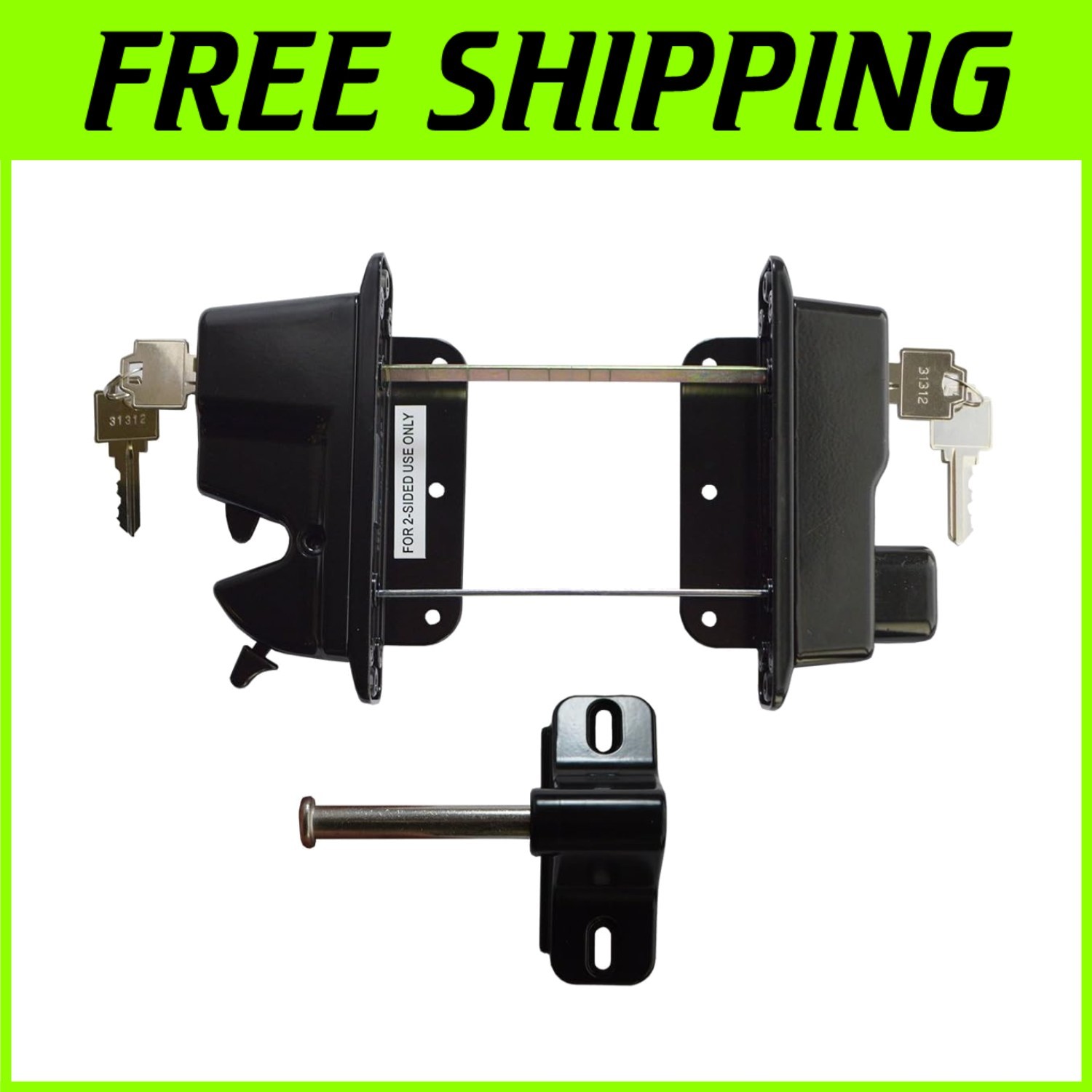 Keystone 2-Sided Metal Gate Latch - Keyed Alike