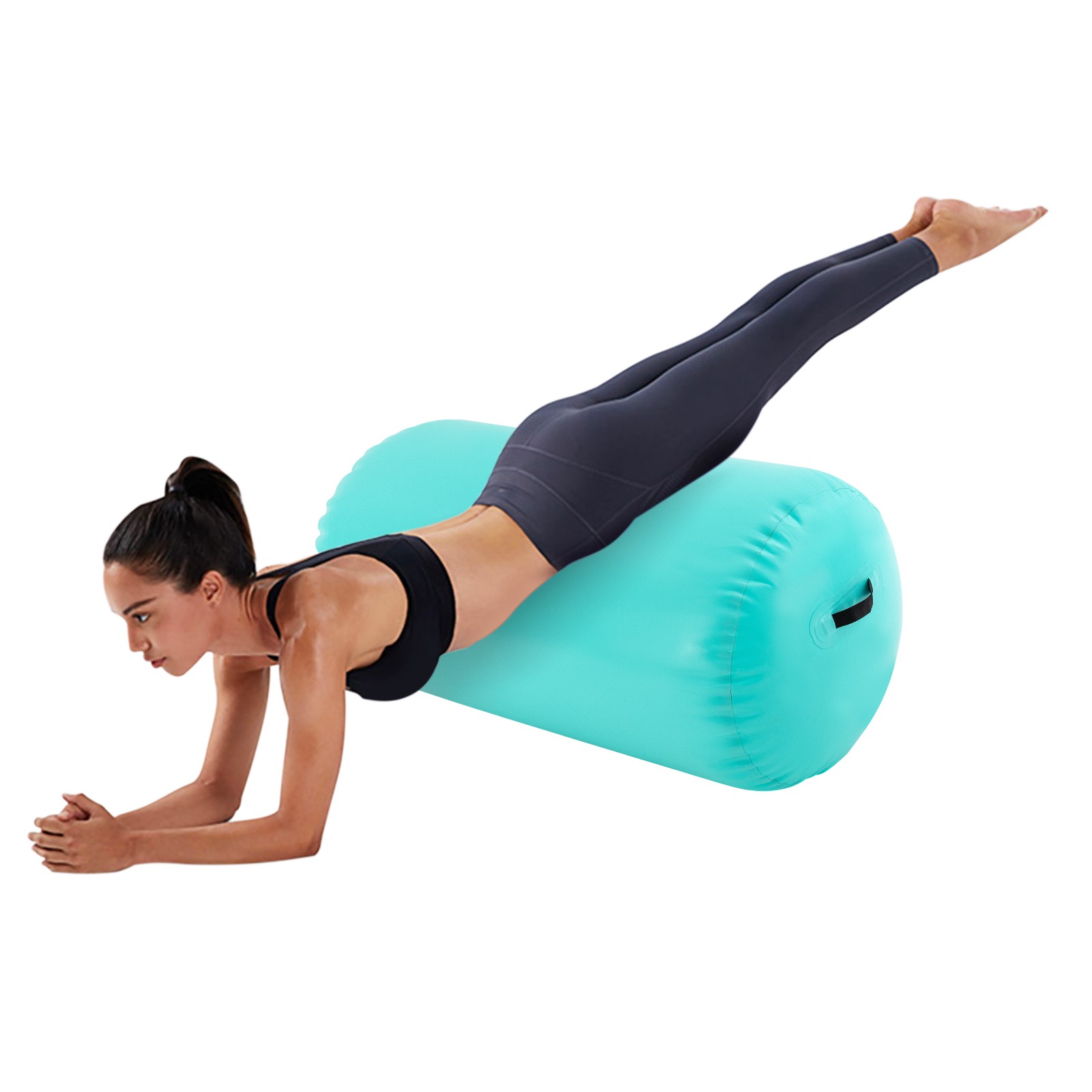 3Layer PVC Air Roller Gymnastics Barrel Back Handspring Trainer W/ Electric Pump