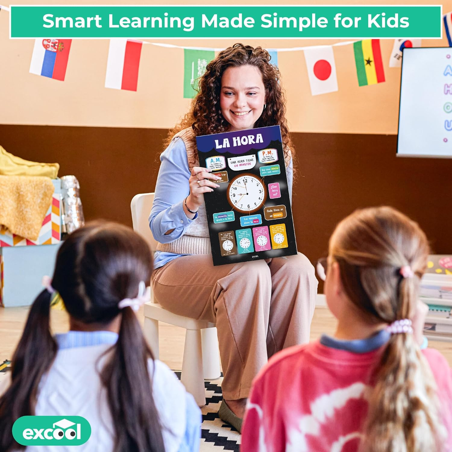 16 Spanish Classroom Posters for Elementary - Chalkboard Bilingual Educational P