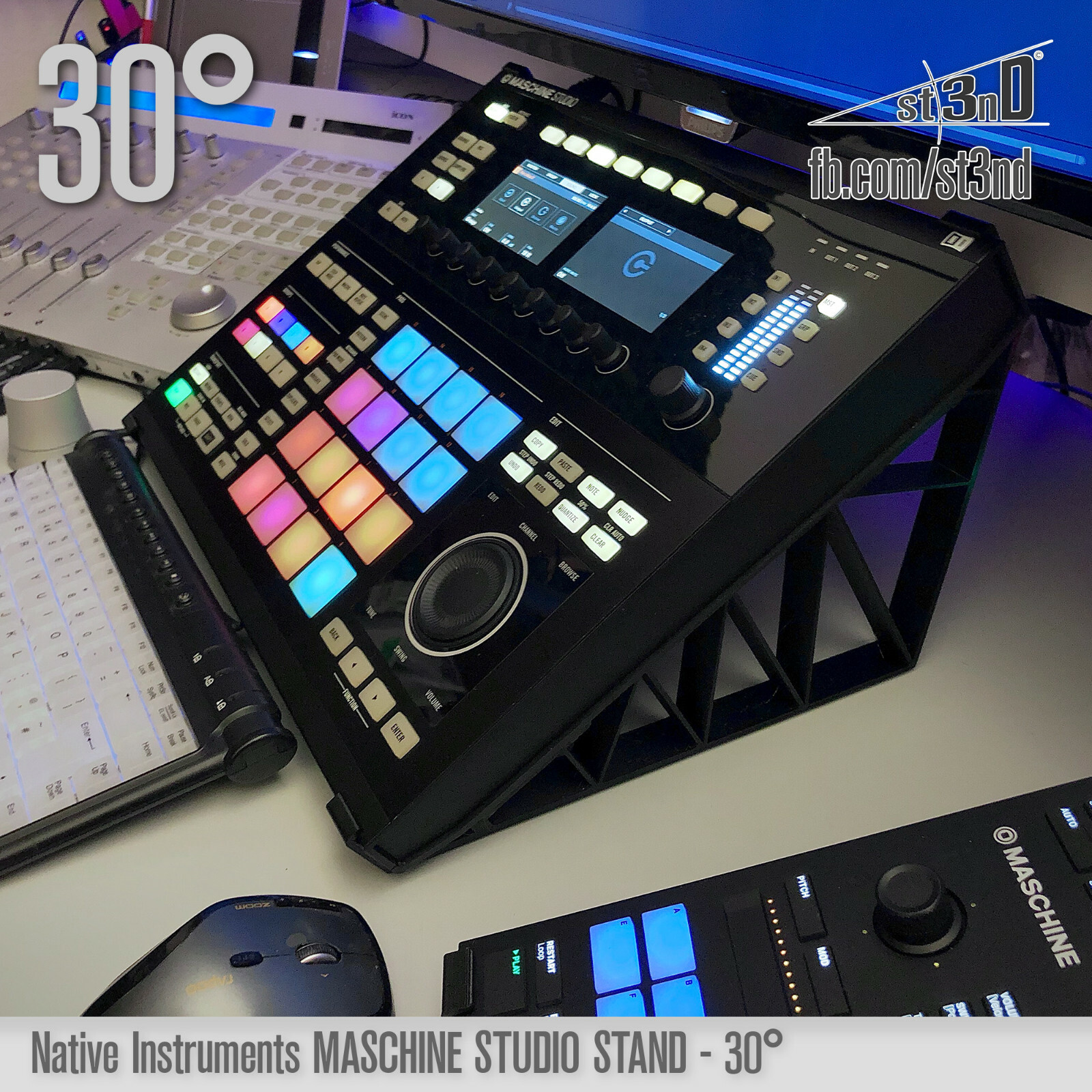NI MASCHINE STUDIO STAND - 30 degrees - 3D printed - 100% Buyer Satisfaction