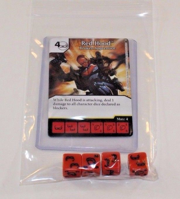 DC Dice Masters Batman * RED HOOD * Set RARE Uncommon CUR + 4 DICE
