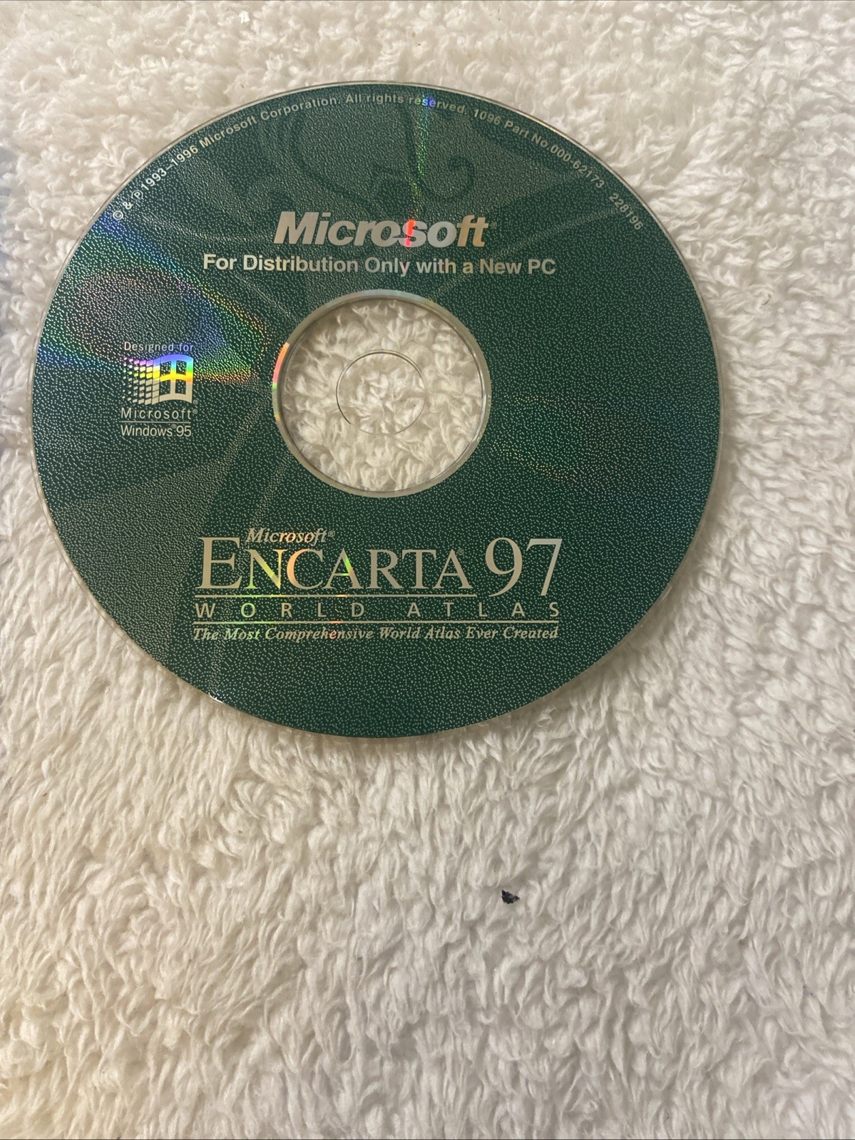 Microsoft Encarta 97 World Atlas English Edition PC CD ROM Windows 95 Disc Only