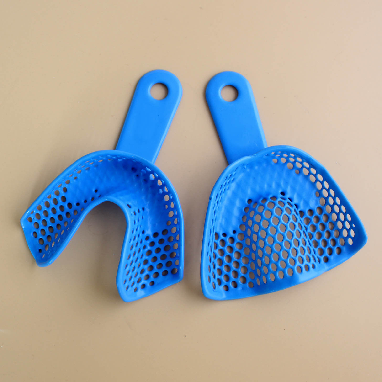 10 Pcs Dental Plastic-Steel Impression Trays Denture Instruments Tray Medium