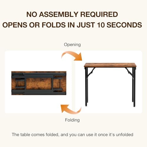 TEMI Small Computer Desk Folding Table - 35.8" Foldable Office Desk, No