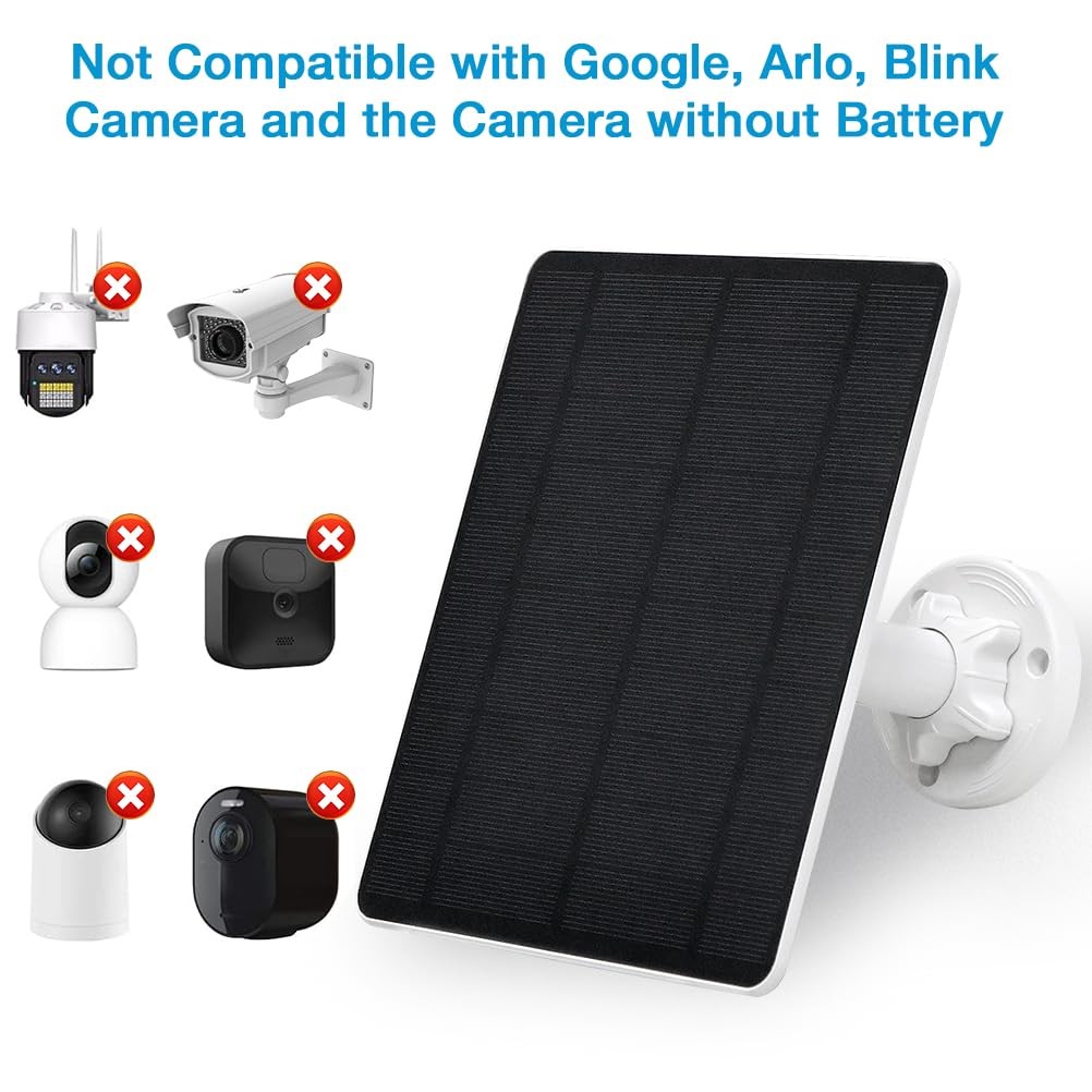 Solar Panel for Security Camera,5W USB Solar Panel for Cameras DC 5V,Camera S...