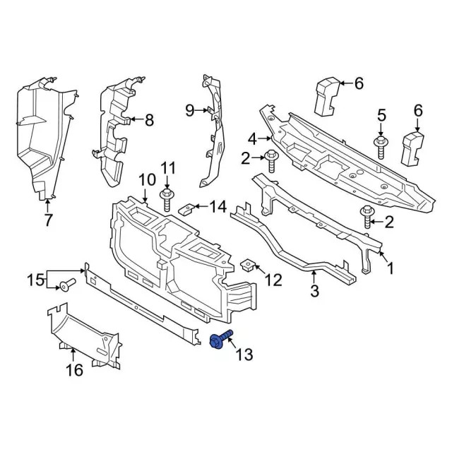 Genuine Ford Radiator Support Panel Bolt W718108-S900