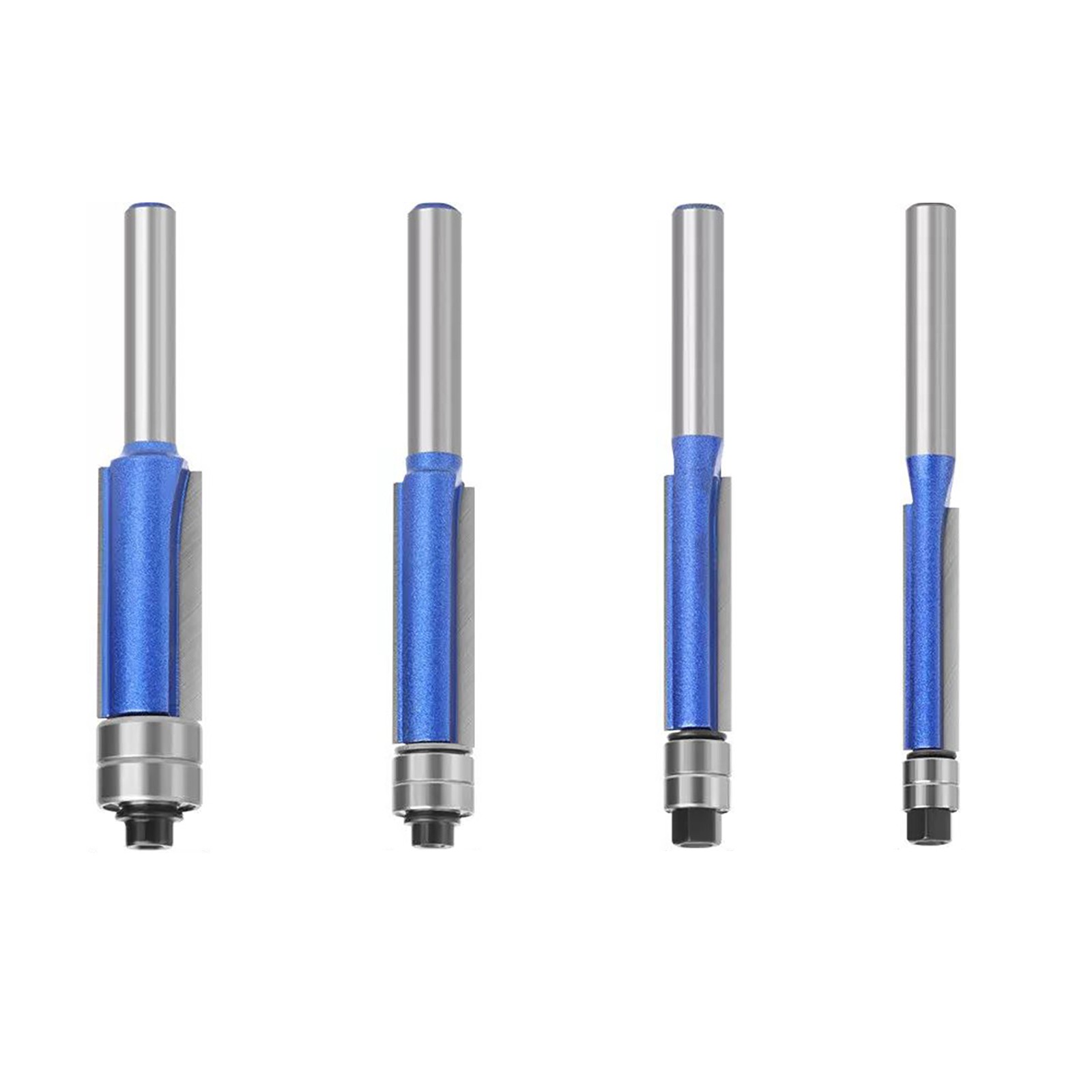 Durable 4Pcs 1/4" Shank Straight Flush Trim Router Bit Set Woodworking Cutter