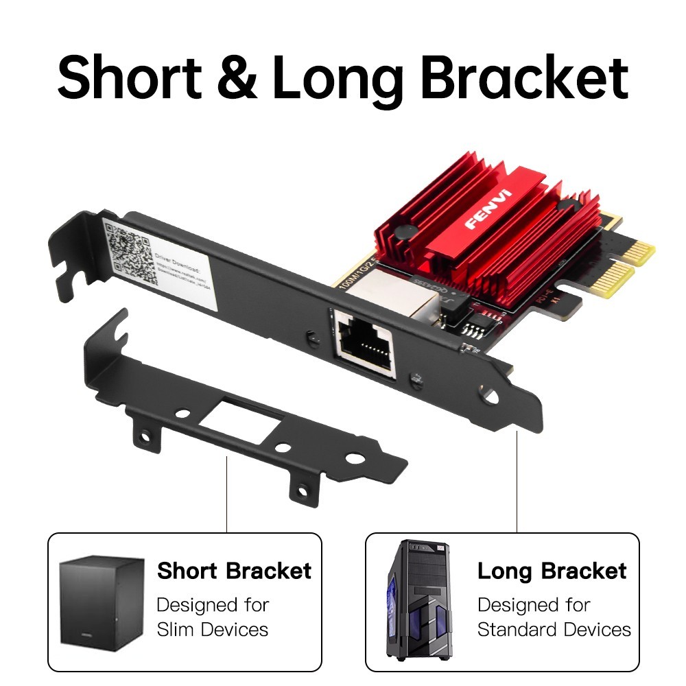 2.5Gbps PCIe Network Adapter Realtek RTL8125B Chip Multi-Gigabit Ethernet Card